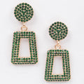 Glittered Beads Drop Earrings: Green