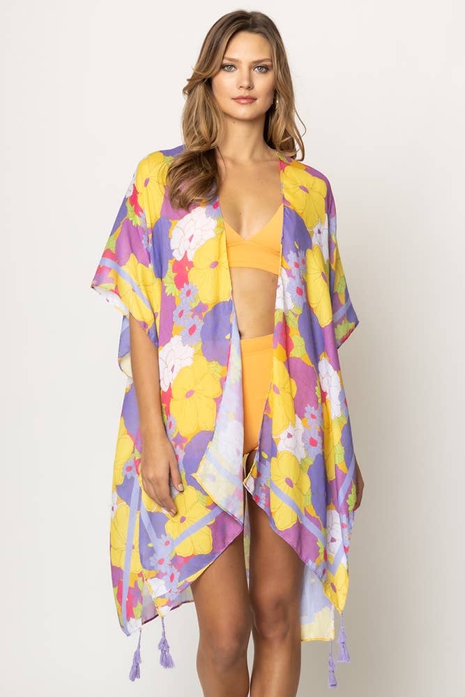 Lavender Floral Kimono