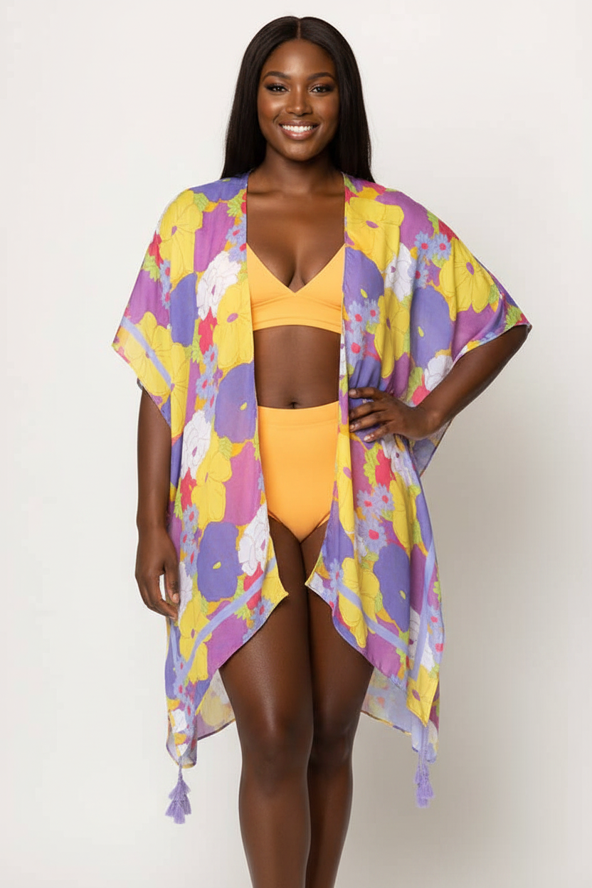 Lavender Floral Kimono