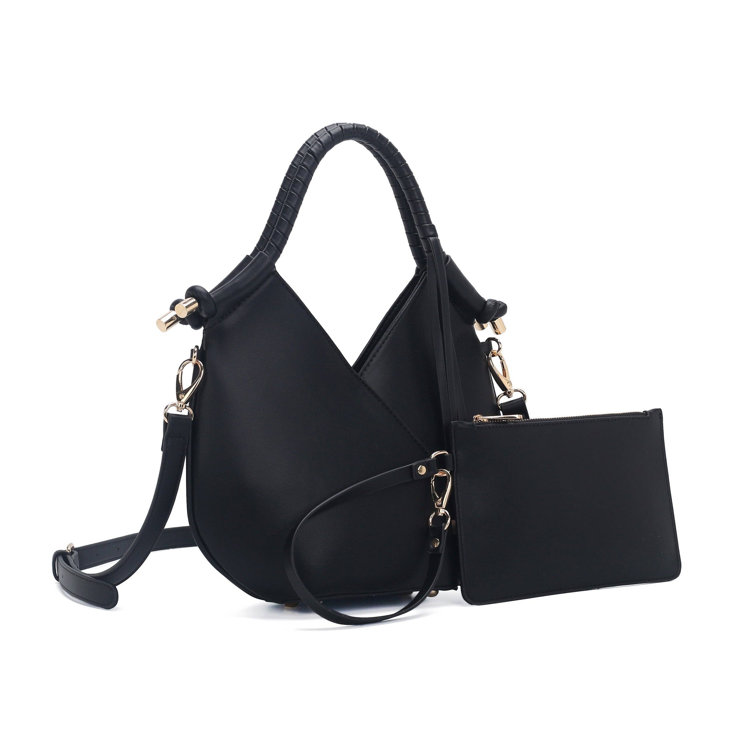 Royal Edition Shoulder Bag and Wallet: Black