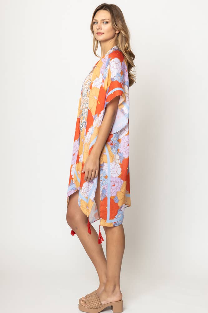 Orange Floral Kimono