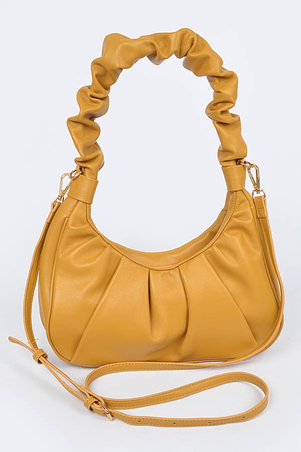 Pleated Shoulder Bag: Mustard