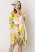 Floral Print Tassel Kimono