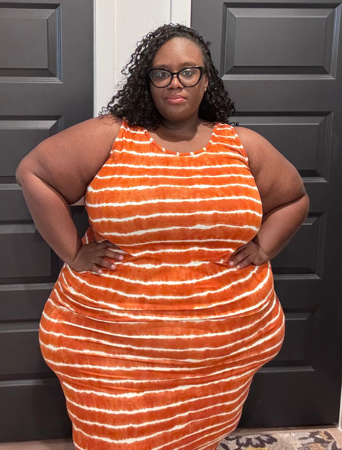 Tie Dye Printed Tank Bodycon Maxi Dress: PRINT MANGO