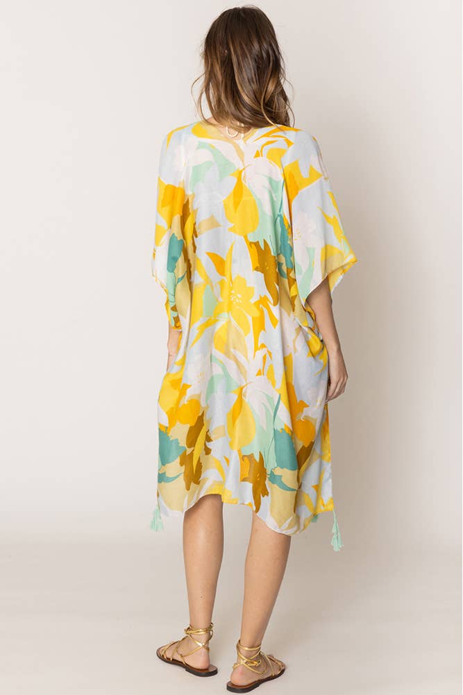 Floral Print Tassel Kimono