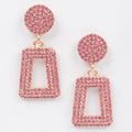 Glittered Beads Drop Earrings: Pink