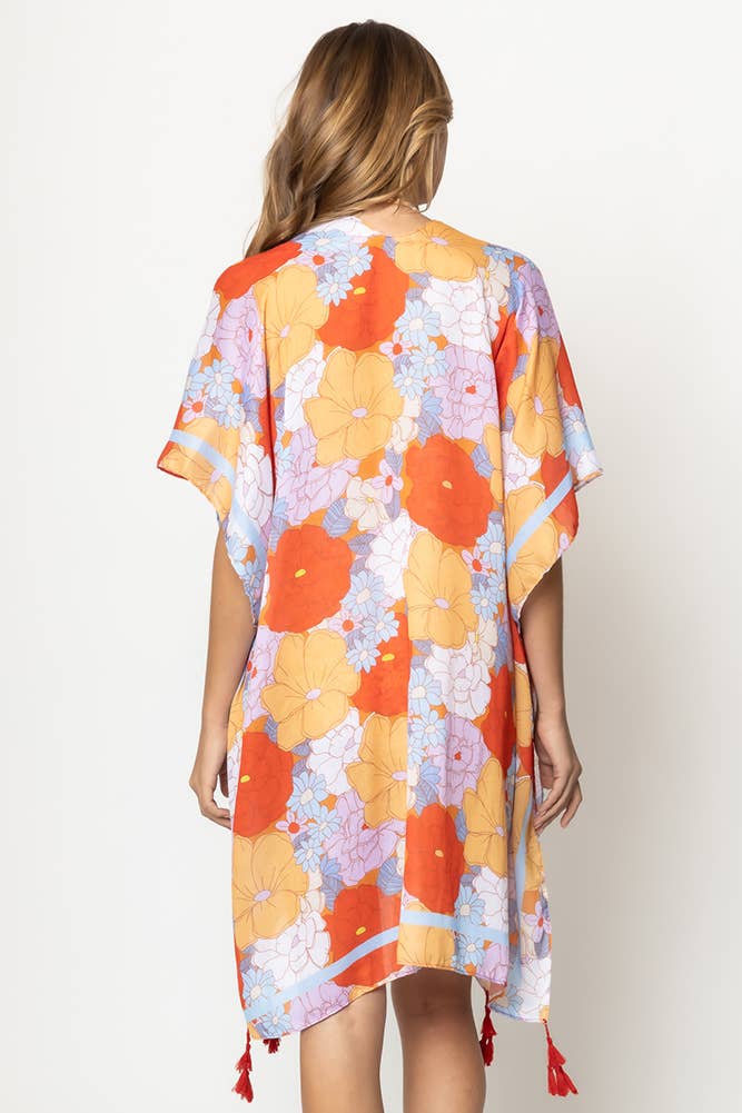 Orange Floral Kimono