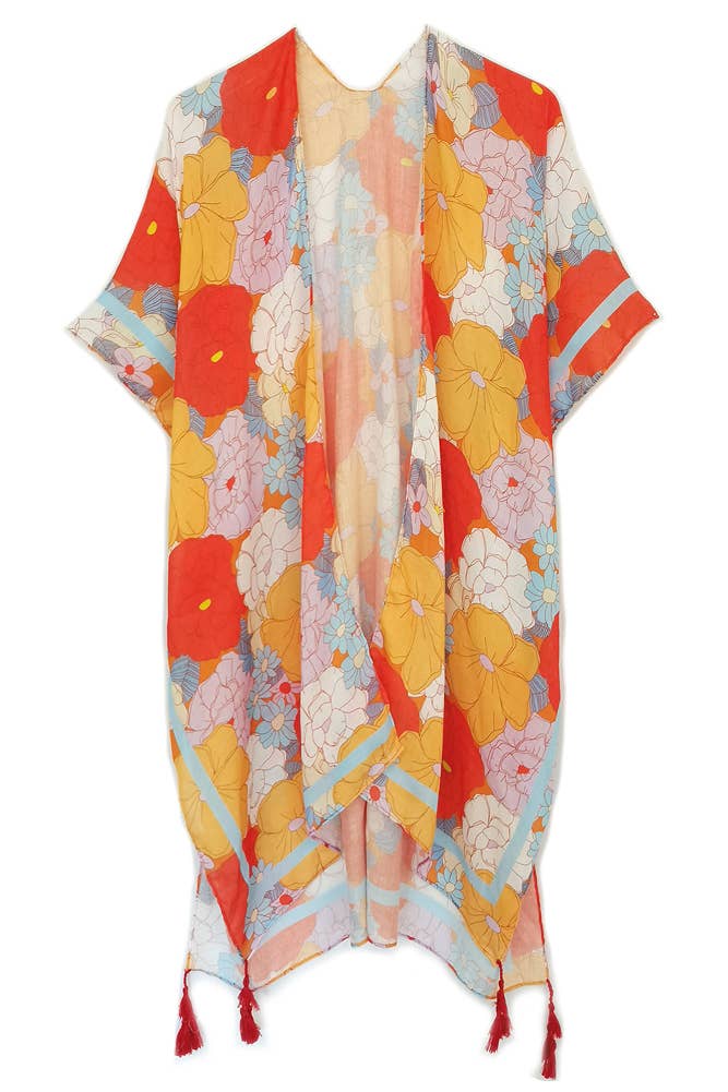Orange Floral Kimono